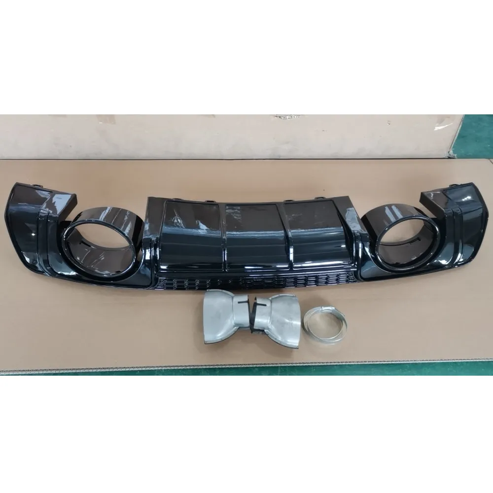 TTRS Rear Diffuser Fit Audi TT MK3 Black with Exhaust Pipes