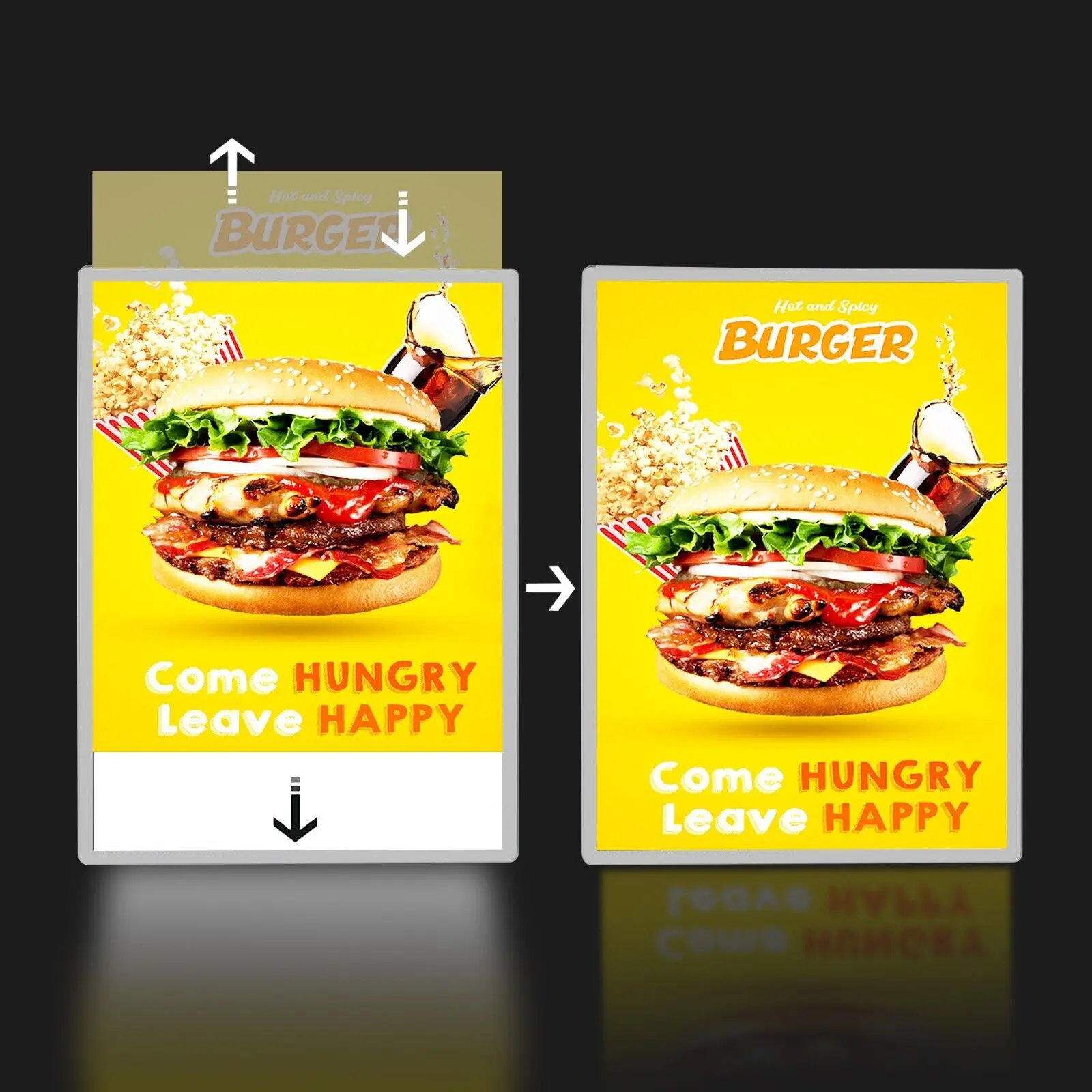 KFC Fast Food Cafe Menu Board Display Illuminated Led Menu Backlit Advertising Light Box