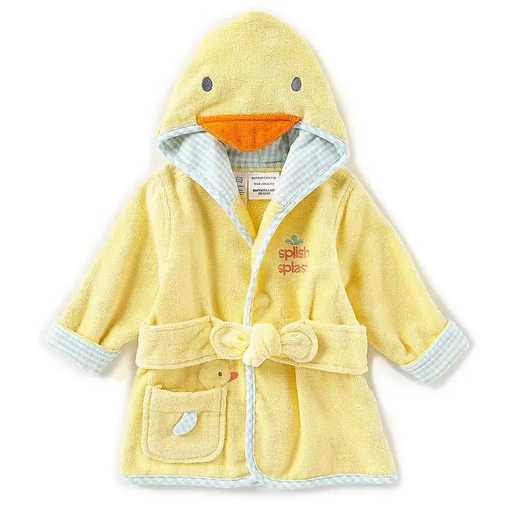 Для маленьких мальчиков и девочек, ночная рубашка с капюшоном 100% хлопковые банные халаты для детей