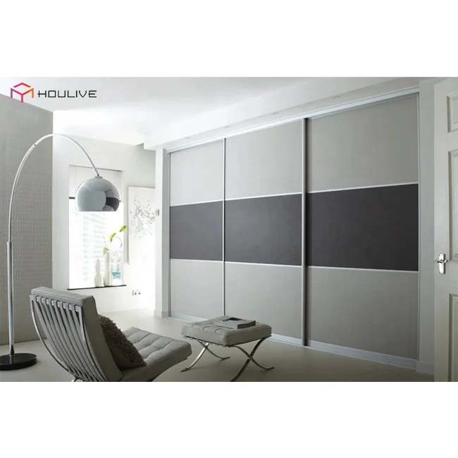 Light Color Luxury High Gloss UV Style Sliding Door Aluminum Wardrobe Bedroom Furniture