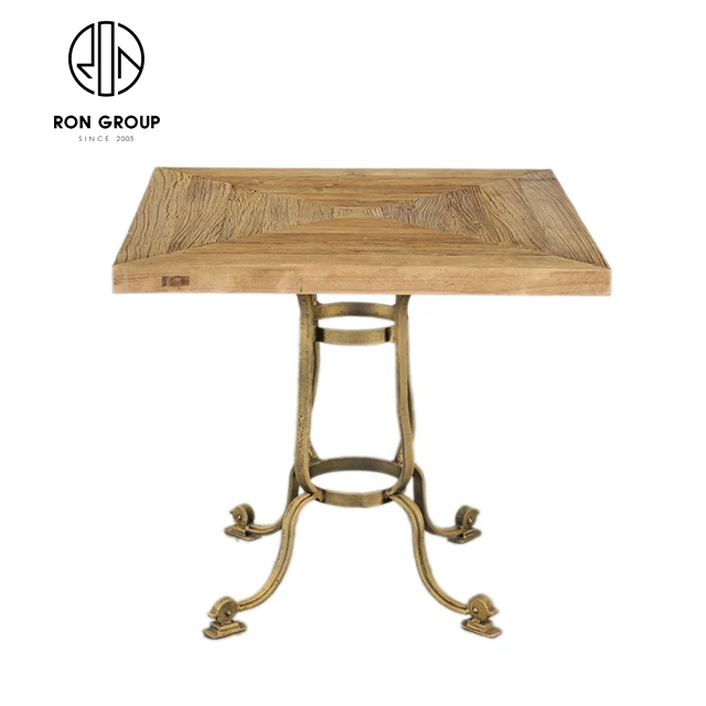 Light luxury nesting round coffee table with metal frame small tray coffee shop furniture wood coffee table