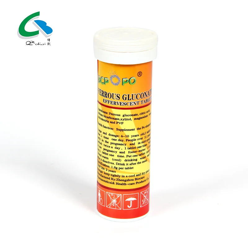 Biocaro Custom Multivitamins Tablets Iron Gluconate Effervescent Tablet Women's Dietary Iron Supplement
