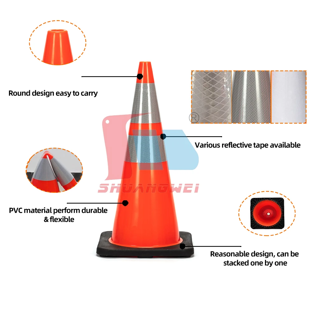 26 Years Production Experience 700mm 28inch Road Safety Traffic Pylon ...