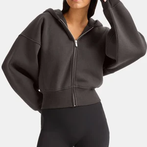 2026 Hot Selling Outfit Solid Color Wholesale New Active Wear One Piece Zipper Sweatshirt Sport Hoodies for Women