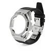 Silver Case + Black FKM Strap + Silver Butterfly Clasp