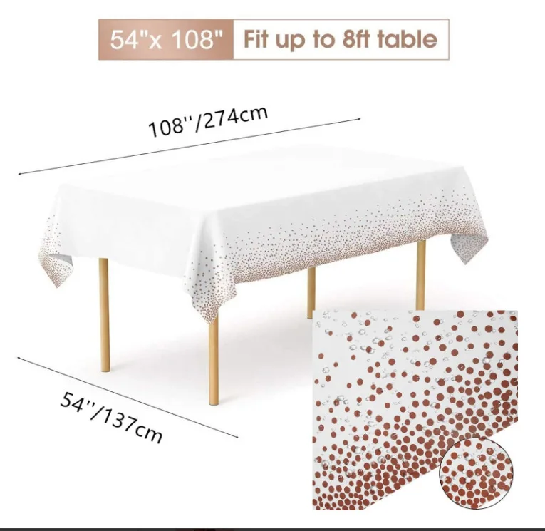 Accept custom JIPAI Rose Gold paper plate set banner tablecloth Festival party decorations