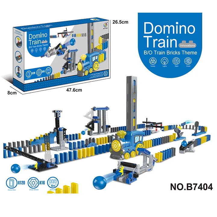 Crianças de colocação automática dominó trem carro elétrico dominó