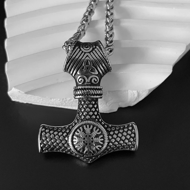 Wholesale Trendy Men's Stainless Steel Viking Jewelry Thro Hammer