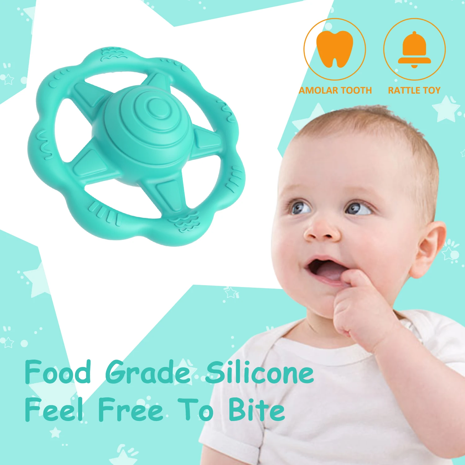 Custom Silicone Baby Rattle Teethers Wholesale Silicone Baby Hand