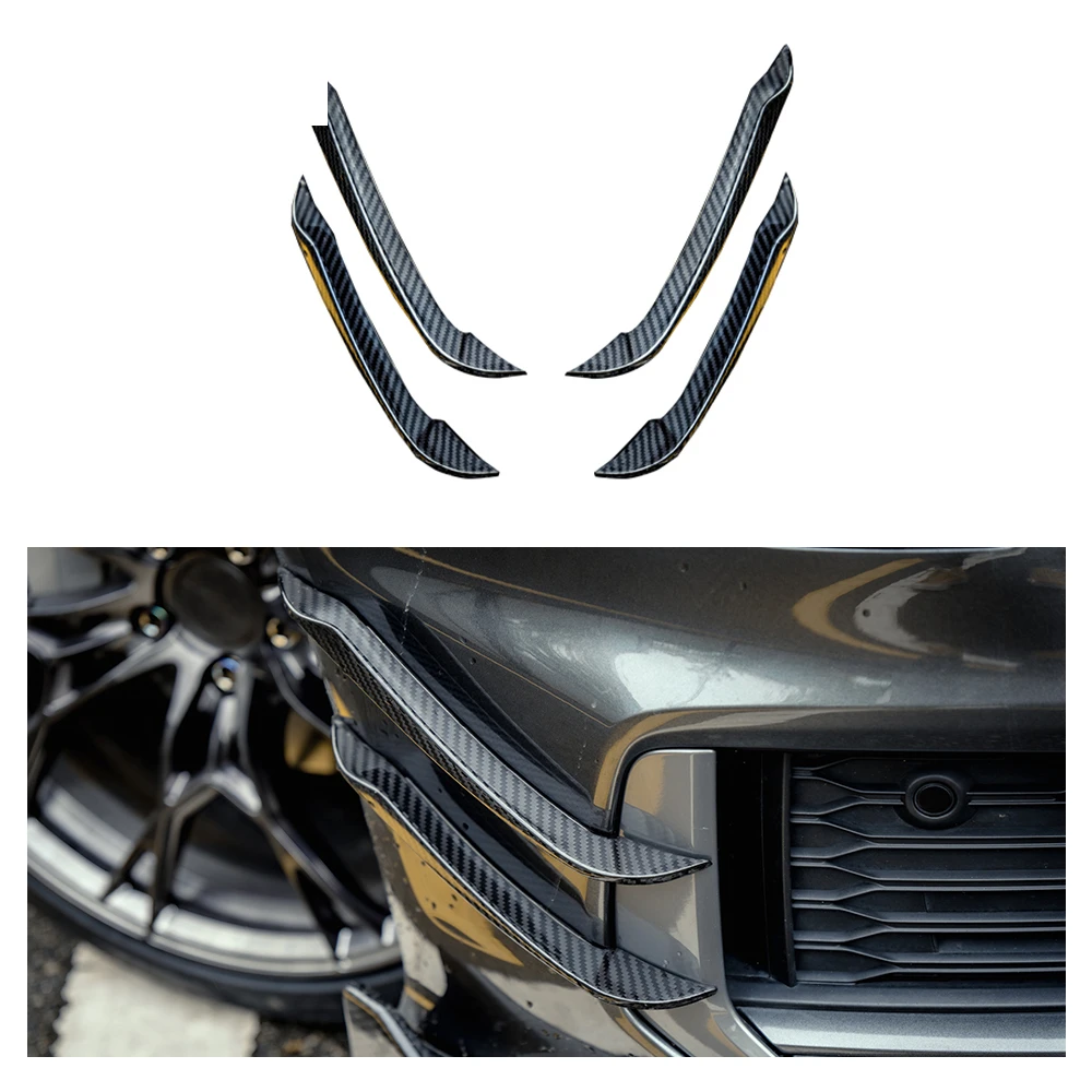 Universal Rear Spoilers Dry Carbon Fiber Bumper Canards For Audi A6 S6 C8 Body Kits Trim Car