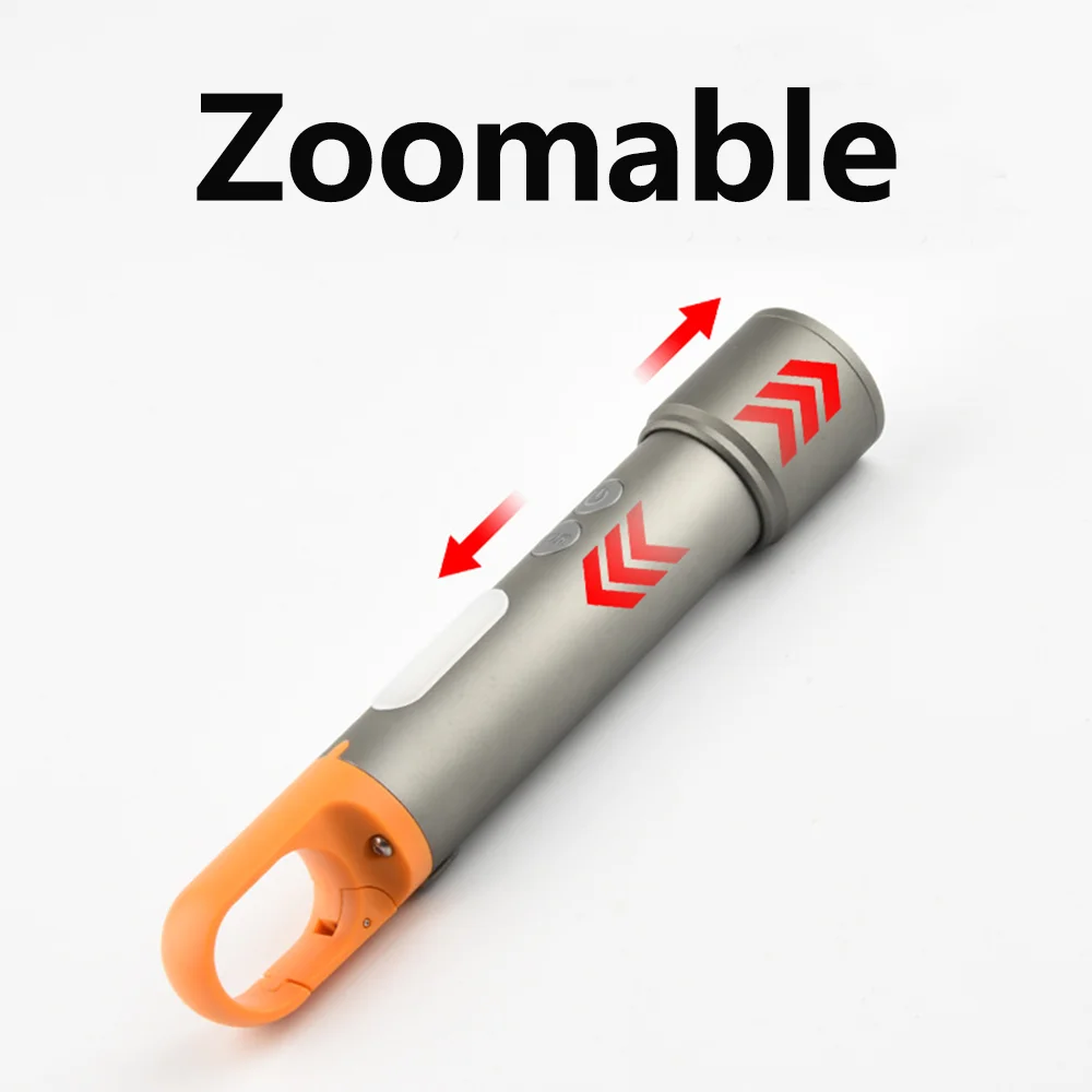 Powerful Zoomable USB-C Rechargeable Multi-function Mini LED COB Flashlight Sidelight Torch Outdoor Camping Emergency Flashlight manufacture