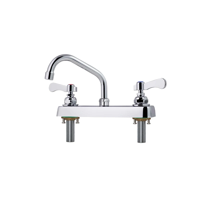 Hot Selling Modern Design Dual Handle Brass Water Tap Hot Cold Commercial Kitchen Sink Faucet for Application 2 Holes details