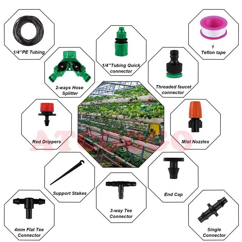 Automatic Garden Watering Timer Kit 30m Water Irrigation Kit Set Micro Drip Watering System