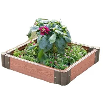 Eco Friendly Customized Size Color Composite Wood Planter Boxes WPC Flower Pots