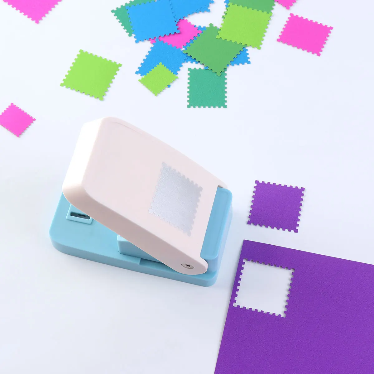 ZEQUAN 5805 Standard Punch Embossing Tool for Children's Handicraft Classes DIY Fun Square-Shaped Manual Stamp