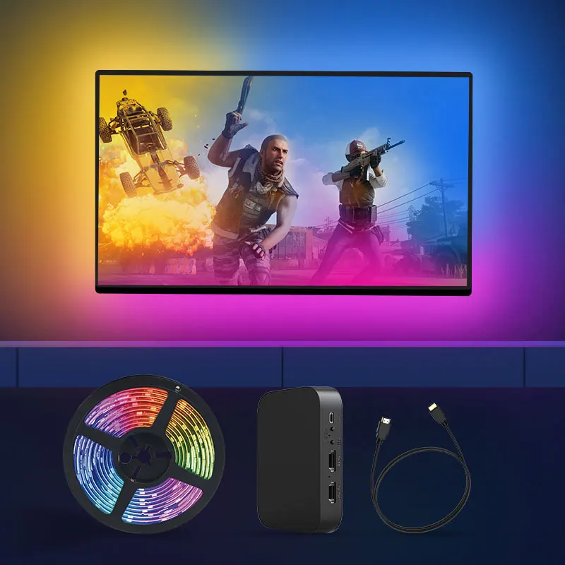 Banqcn Hdmi Sync Tv Led Backlights Strip Lights Plus 9pcs Triangle