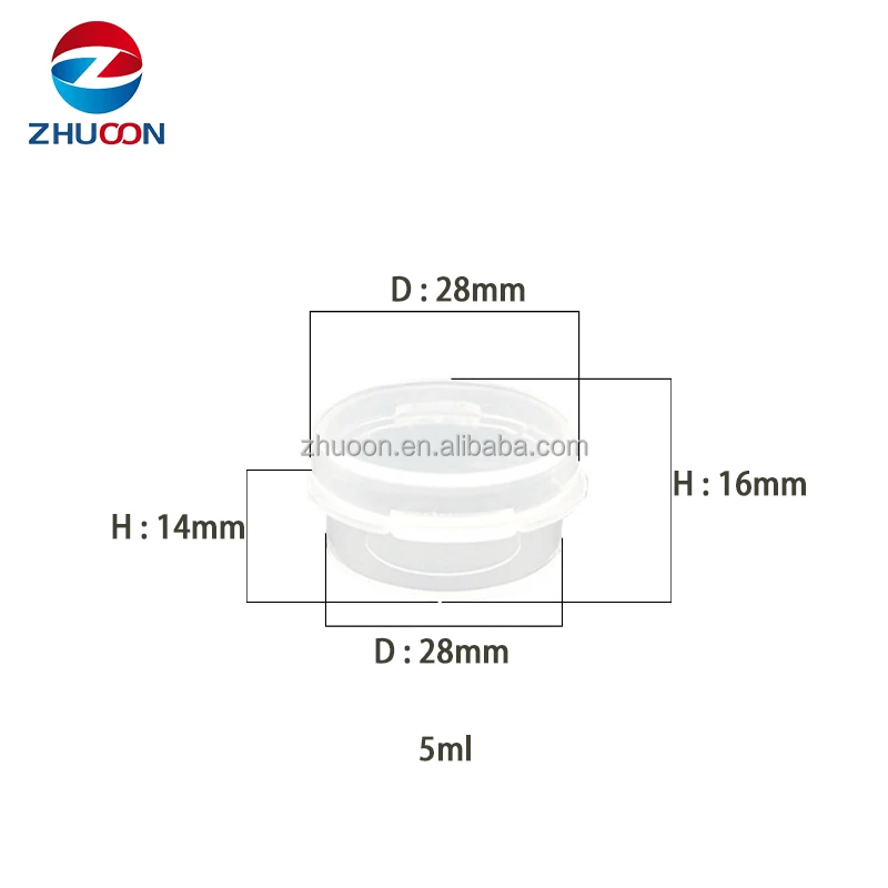 1ml 3ml 5ml 10ml clear Plastic Jar with Flip Top Lid Hinge Lid Cosmetic Container