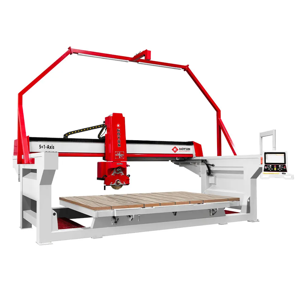 Hongyi  Stone Cutting Machine 5 Axis CNC Bridge Saw with Water Jet Marble Granite Stone Machinery Factory Price on Sale