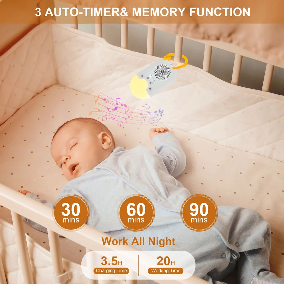 Portable White Noise Machine Sleepers Sound Machine Star Projector Baby Soother Relaxation Sleep Aid For B