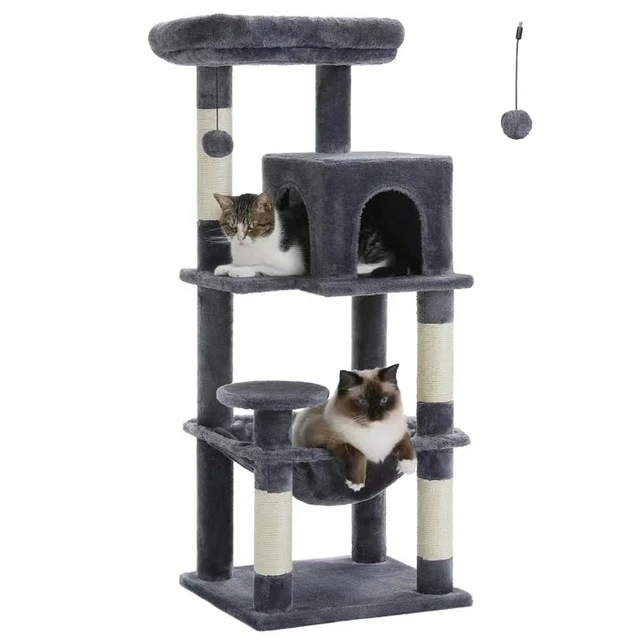 Brand New Product Luxury Cozy Large 13lbs Cat Tree House Condos Wooden Cat Tower for Many Cats