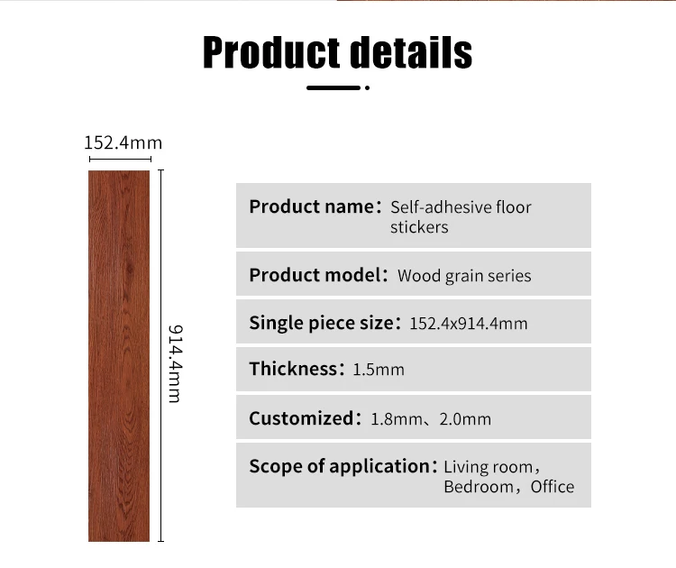 Self Adhesive Vinyl Flooring with European Style Wood Design for Indoor Use