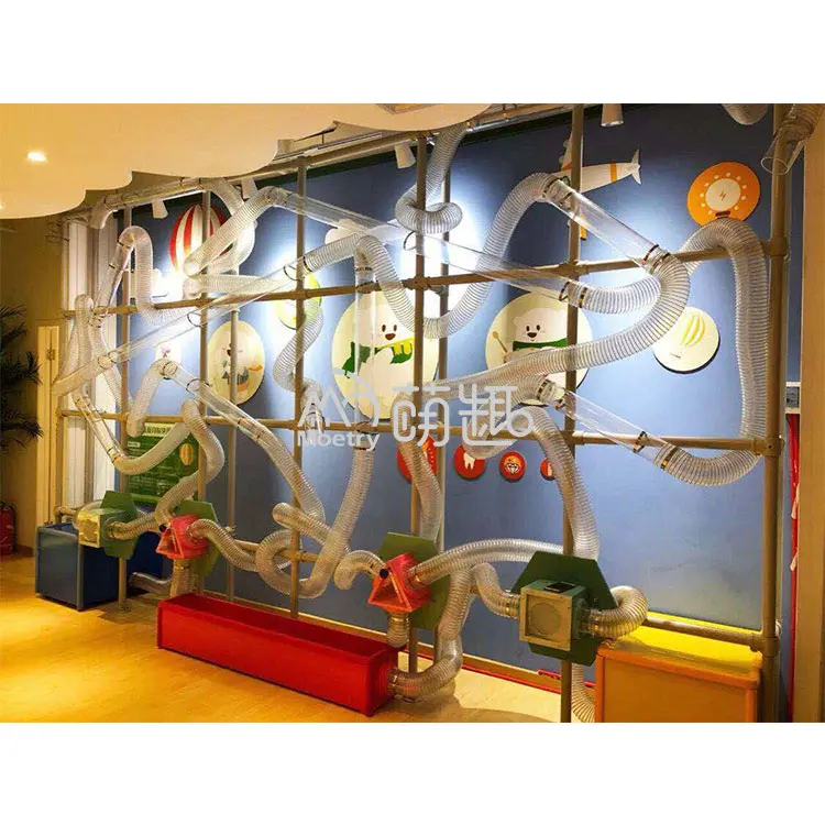 Moetry Commercial Science Center Interactive Ball Play Wall Game Kids Indoor Playground Air Tube Silk Tunnel Maze