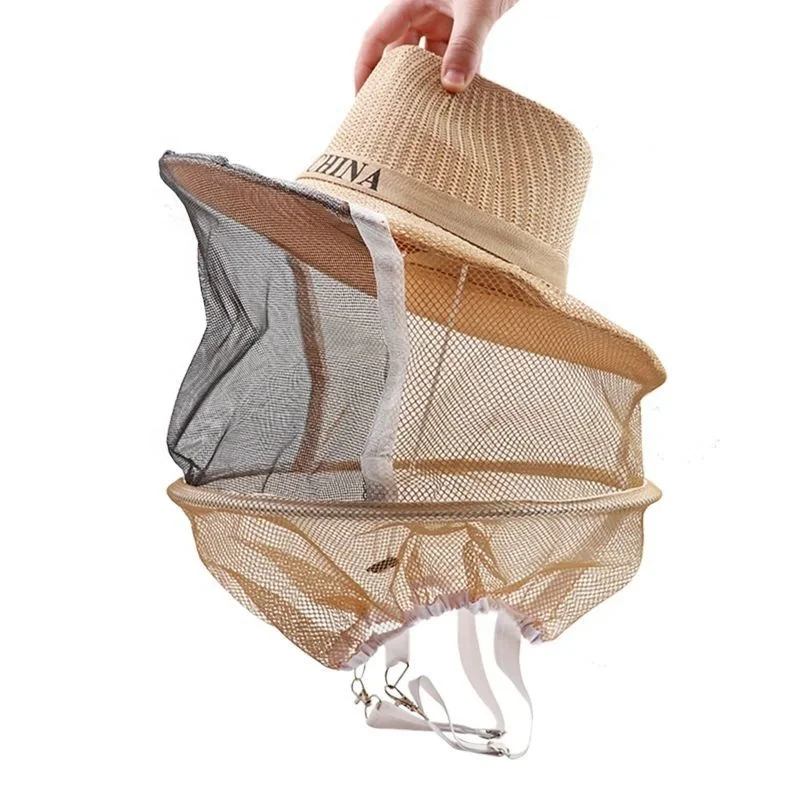 Sombrero Apicultor Con Velo Redondo De Malla Fina: Protección Antimosquitos, Visera Plegable Y Cordón Ajustable