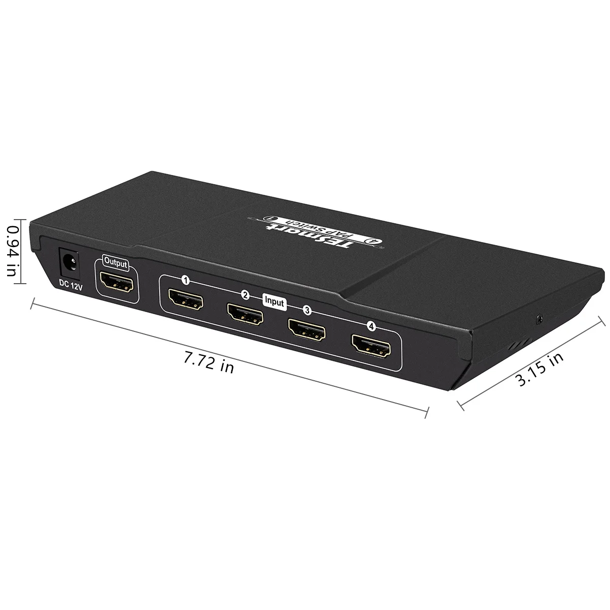HDMI 4x1 Quad Multiviewer 1080P 4 Port HDMI Switch with Remote and Quad Screen View Function