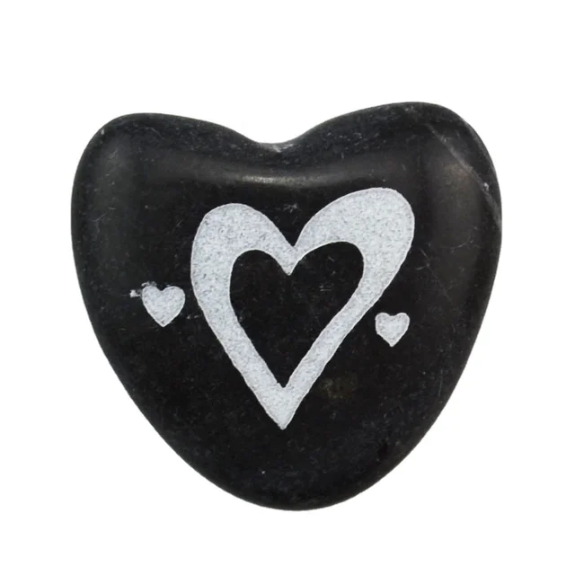 Factor PriceMarble Stone Heart Natural Black White Solid Color Love Heart for Words is Customizable Gifts