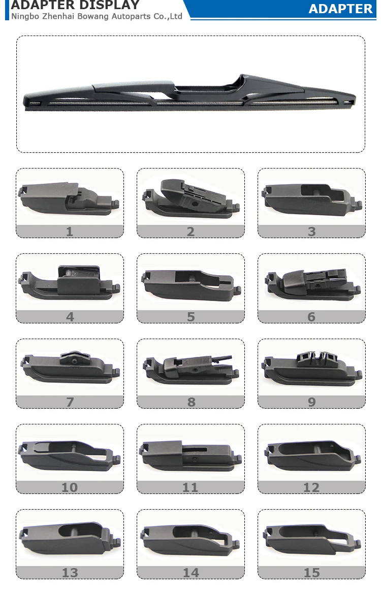 Lelion Wholesale Multifunction Rear Wiper Blades Choose One Adapter 13 Inch Car Universal