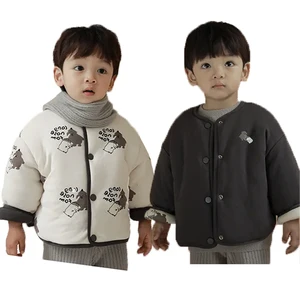 Custom Winter 100% Cotton Padded Kids Reversible Jacket Thick Warm Girls Boys Baby Winter Jackets Coat