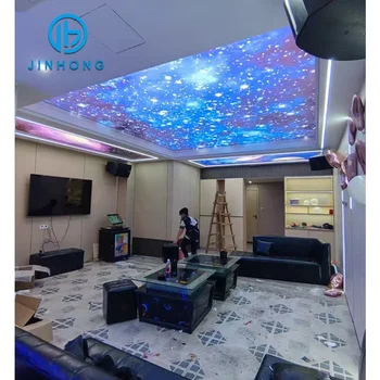 pvc stretch ceiling film box light led sky stretch ceiling KTV Hotel Commercial Ceiling Decoration manufacturer