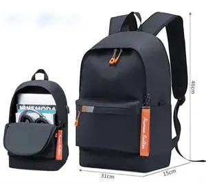 2026 B17 Men's Korean Style Anti-Theft Sports Backpack Geometric Pattern Polyester Lining Water Spray Ground Cheap School