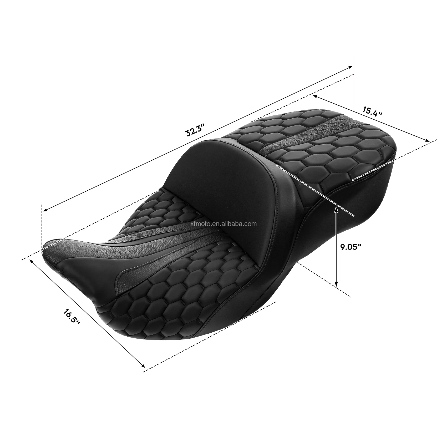 SC52-23-GBK Gel Seat by C.C. RIDER for Harley 2009-2023