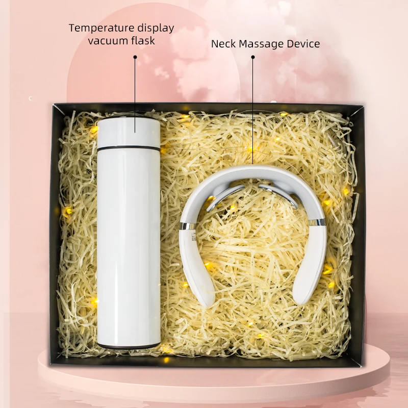 Temperature Display Vacuum Flask Relieve Fatigue Neck Massage Device Mothers Day Gift Box Corporate Gift Birthday Return Gift
