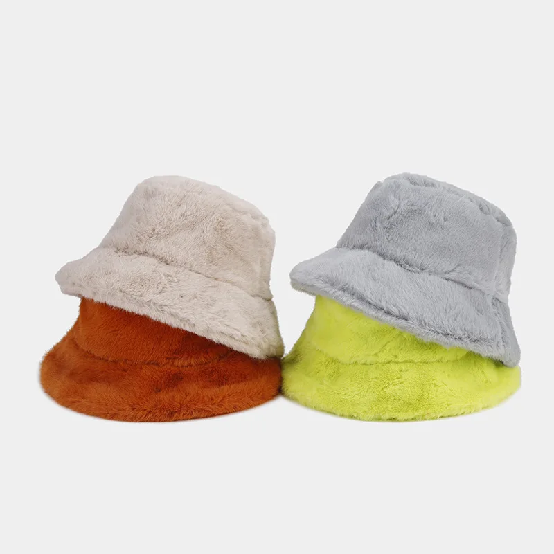 Winter Fur Bucket Hat Women Designer Fashion Bucket Hats Wholesale High  Quality Fuzzy Bucket Hat