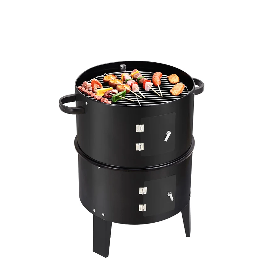 On Sale Vertical Barrel Charcoal Barbecue Grill 3 in 1 Smoker Vertical BBQ Grill