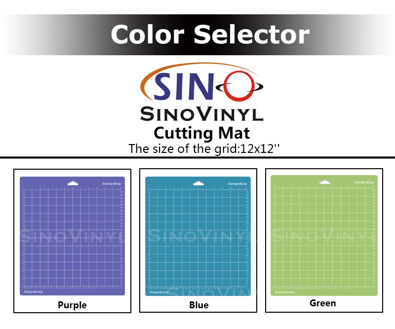 SINOVINYL Adhesive Blue Green 12x12'' Silhouette Cameo Standard Grip Vinyl  Cutting Mats - China vinyl cutting mats, cutting mats