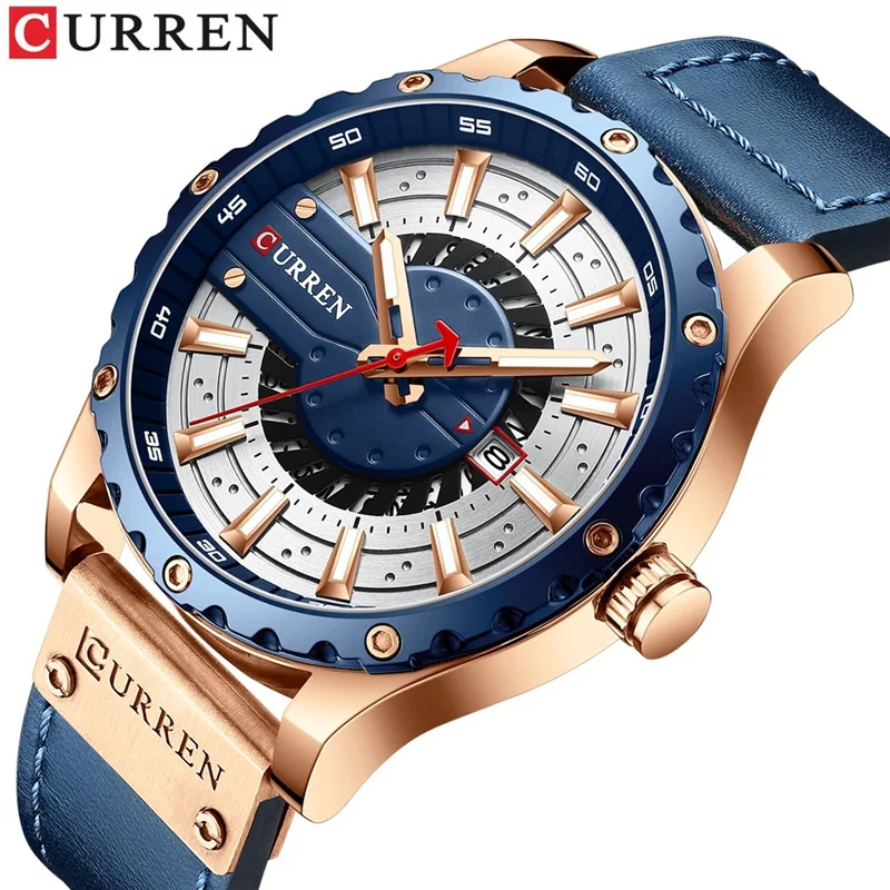 CURREN 8374 Branded High Quality curren Watch Made in China Men's Quartz  Wrist Watches Waterproof Calendar Quartz Watch for Men