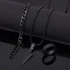 1-Black arrow necklace+bracelet+ring