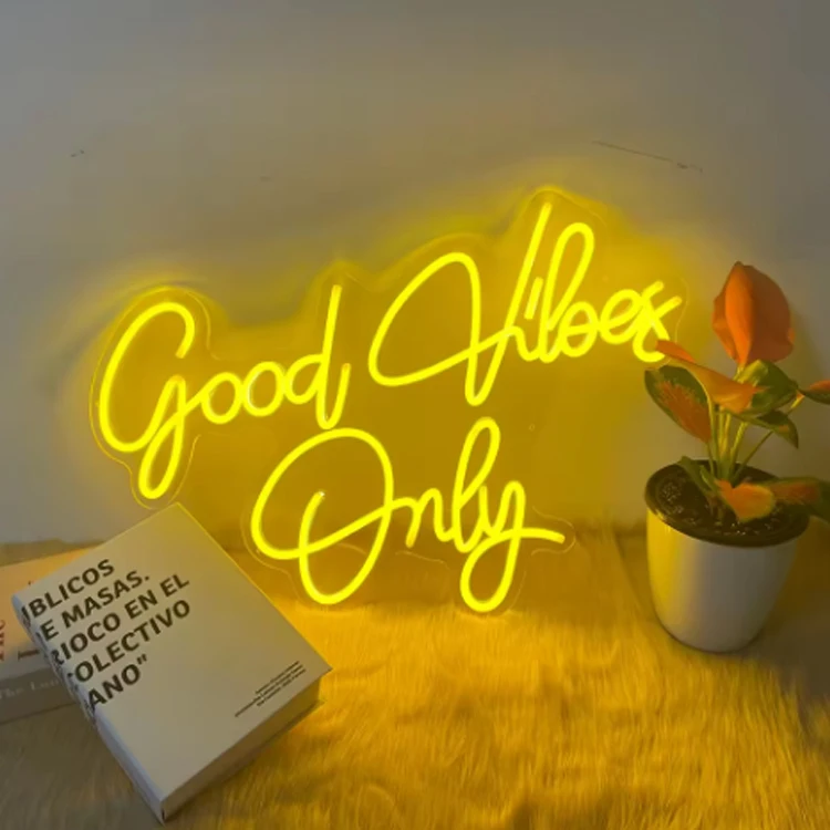 Neon Sign Good Vibes Only Sign for Bachelorette Party Engagement Party