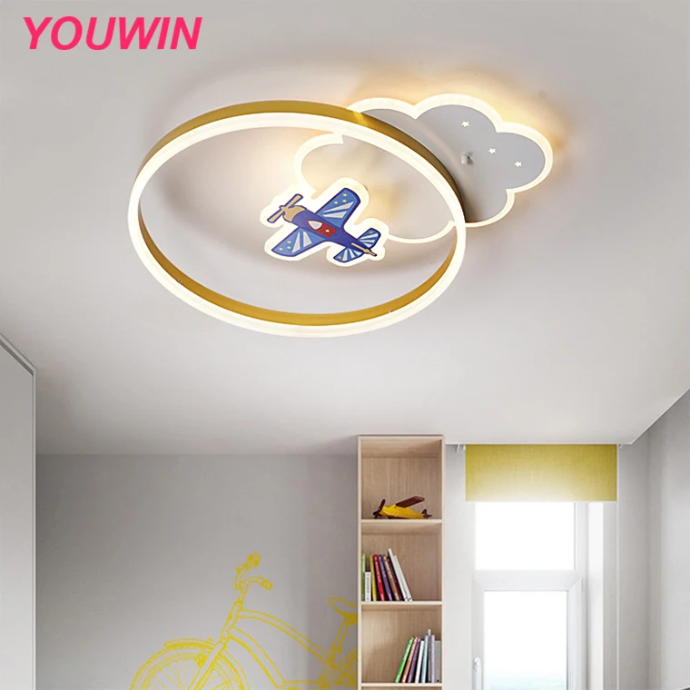 Airplane cloud ceiling lamp eye protection modern minimalist creative cartoon boy bedroom room light