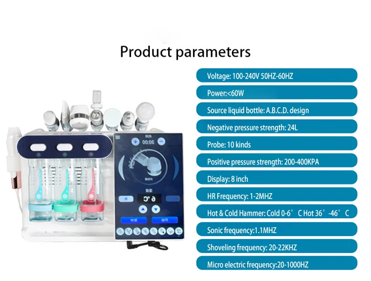 Desktop Hydro Dermabrasion Facial Machine Bubble Skin Analysis Microdermabrasion Machine Skin Facial Clean Bubble Machine