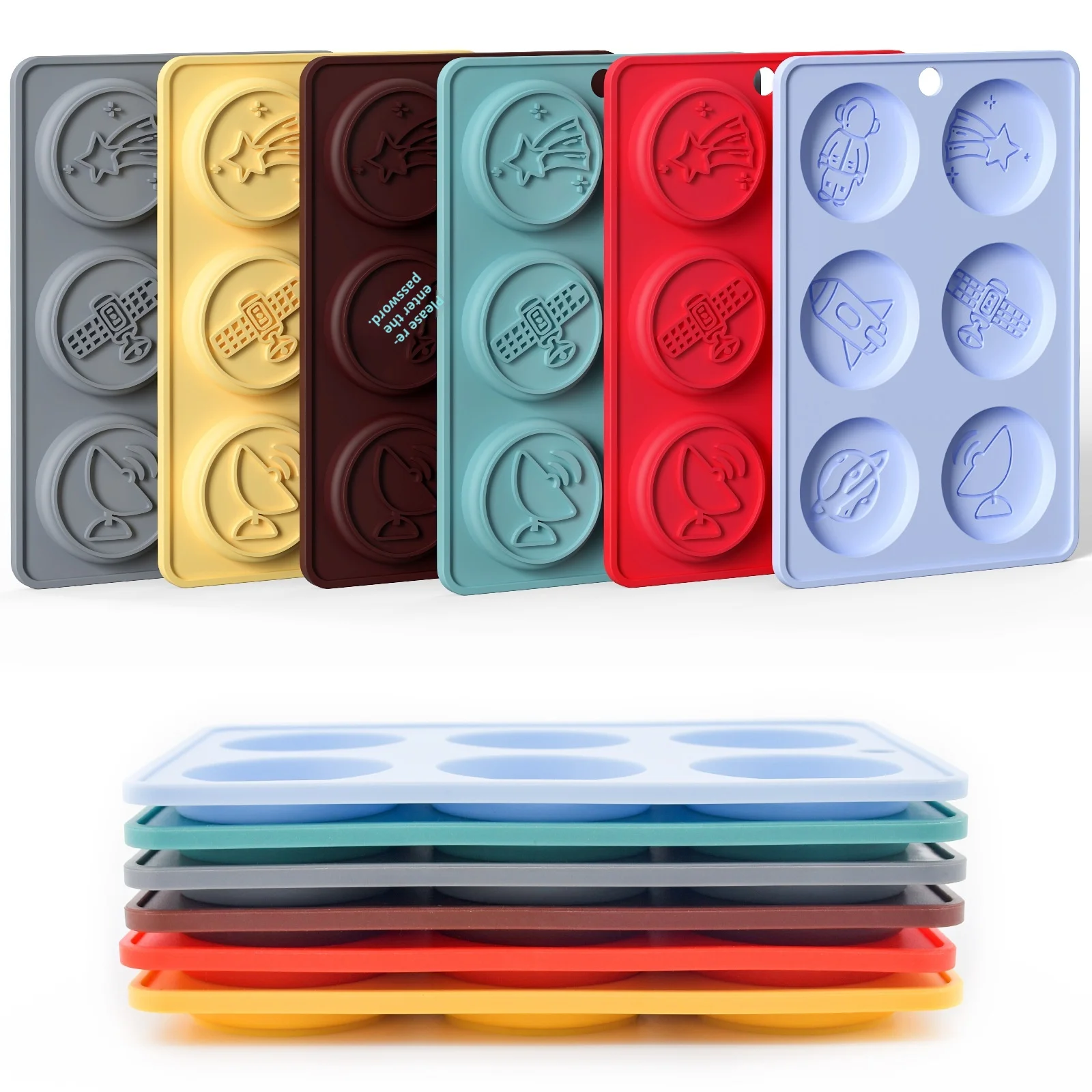 Space Theme Silicone Biscuit Mold Food Grade Platinum Silicone Cake Chocolate Mould, BPA Free DIY Baking Tool for Oven Microwave factory