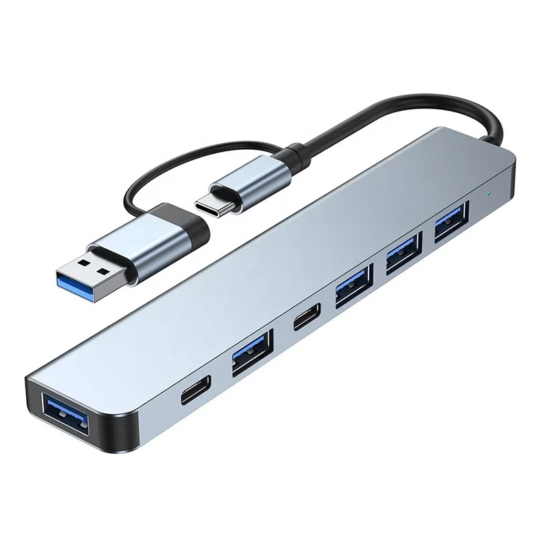 Hub USB a 5 porte con adattatore a 2 porte USB-C_voghion.com