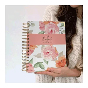 Floral Finance Organizer A5 Spiral Notebooks Undated Monthly Weekly Bill tracker Journal Yearly Income Expense Budget Planner