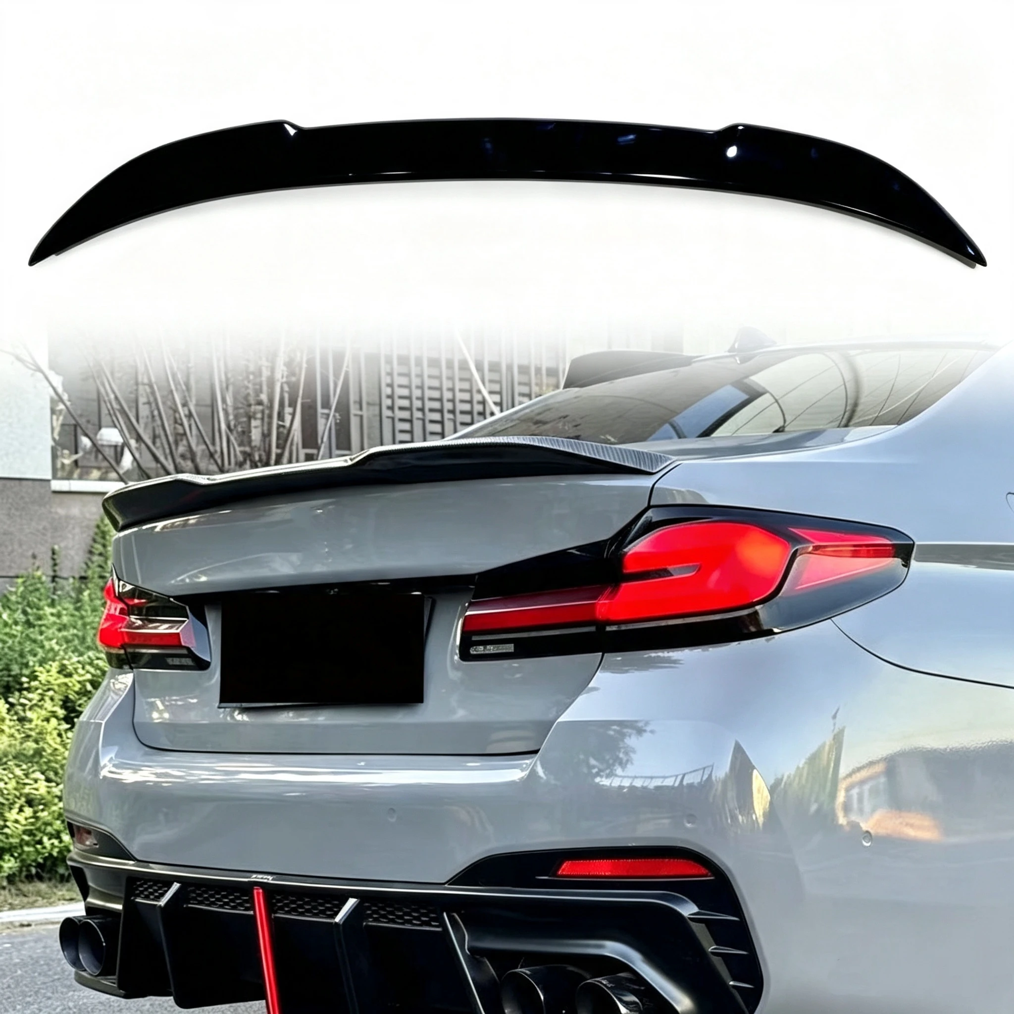 Retrofit VTEN G30 G31 F90 ABS Glossy Black Rear Trunk Lip Spoiler for BMW 5 Series M5 M550i 540i 2018-2023