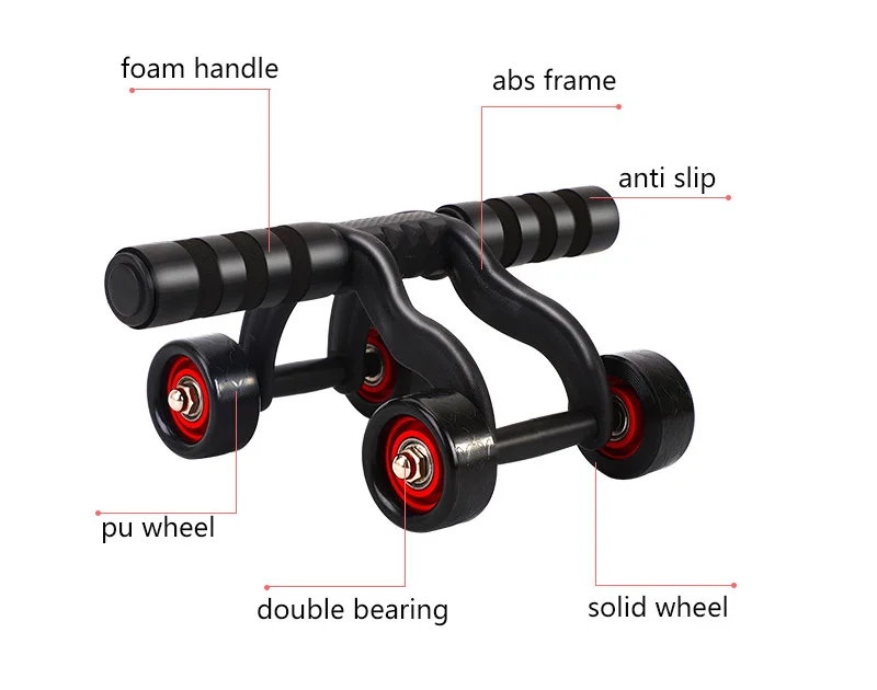 Home Gym Muscle Exercise ABS Four Wheel Abdominal Roller 4 Wheel Ab Wheel Roller