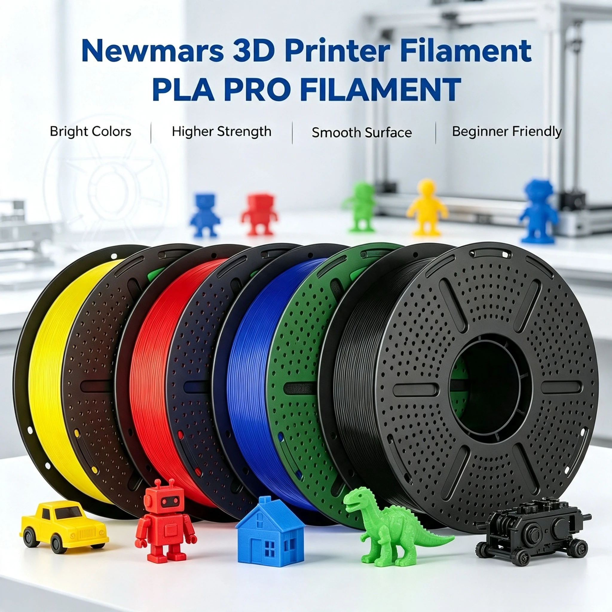 NewMars3dp PLA+ PLA Pro 3D Printing Filament 1KG/Roll 1.75mm/2.85mm Flexible Low Warping PLA PLUS Filament for FDM Printers