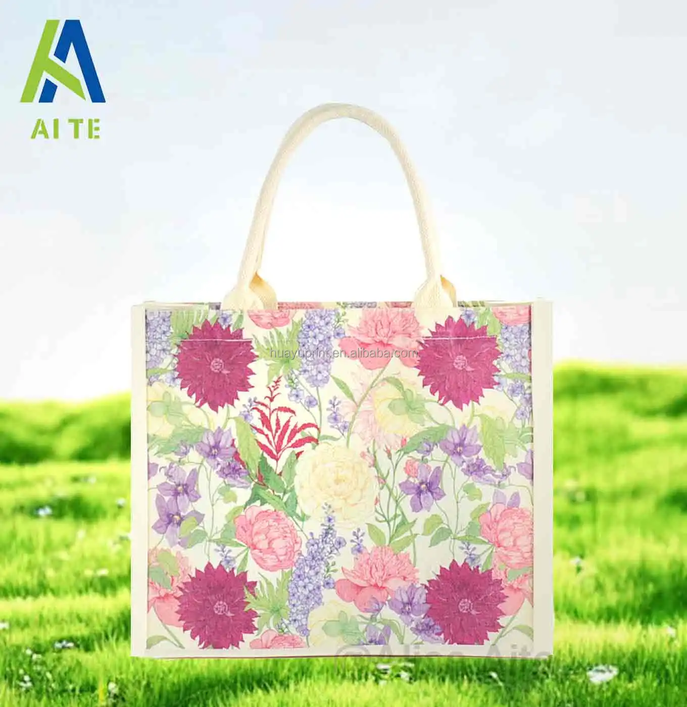 Factory Reusable Wholesale Accompaniment Bags Vintage Floral Concealed Buckle Gift Custom Canvas Tote Bags factory
